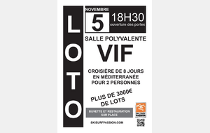 A VOS AGENDAS : LOTO LE SAMEDI 